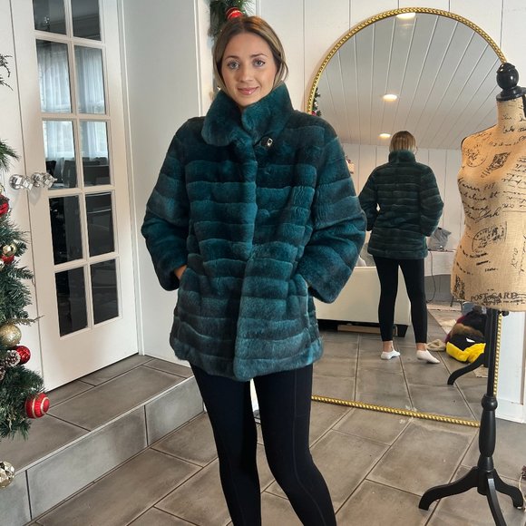 COPY - Soulis Green Fur Coat Size 38